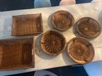 Diverse rieten onderbotden/dienbladen, Huis en Inrichting, Ophalen, Zo goed als nieuw, Glas of Kopje