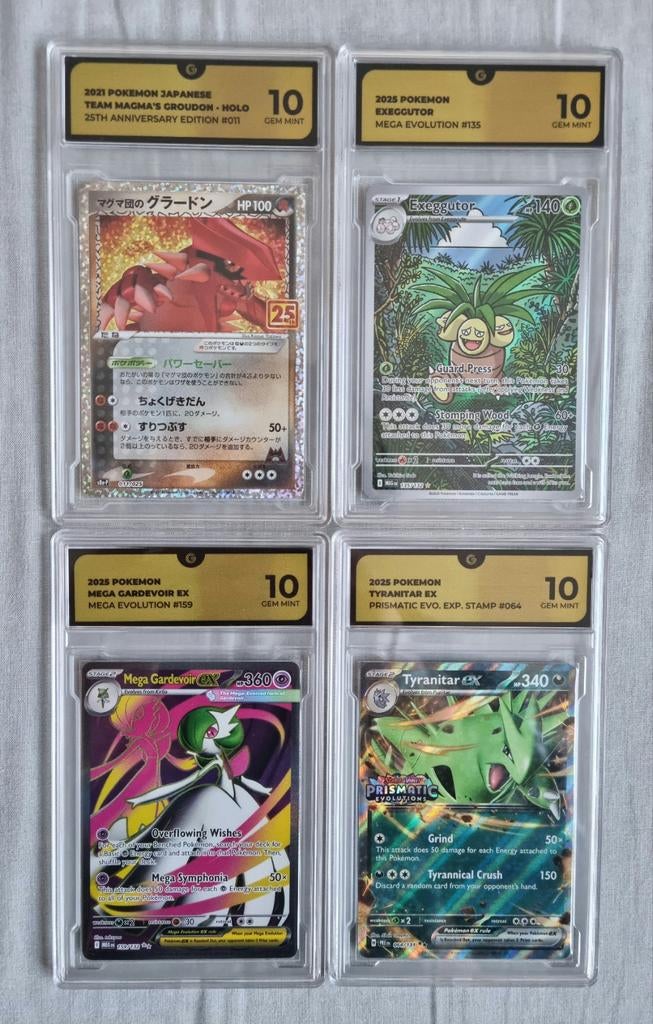 4 Pokémon Slabs - Grade 10 (GEM MINT), Ophalen of Verzenden, Nieuw, Meerdere kaarten, Foil
