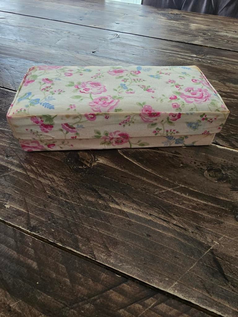 Brocante stoffen doos, Ophalen of Verzenden