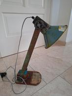 Industriële Tafellamp - Hout & Metaal - Uniek Design, Huis en Inrichting, Lampen | Tafellampen, Ophalen, Gebruikt, Industrieel, Vintage, Robuust