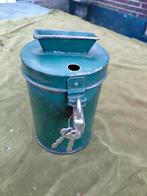 Vintage groene collectebus met hangslot en sleutels., Antiek en Kunst, Verzenden