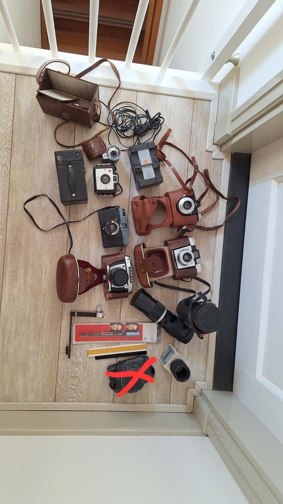 Verschillende vintage camera's en lensen, Verzamelen, Ophalen of Verzenden, 1940 tot 1960, Fototoestel