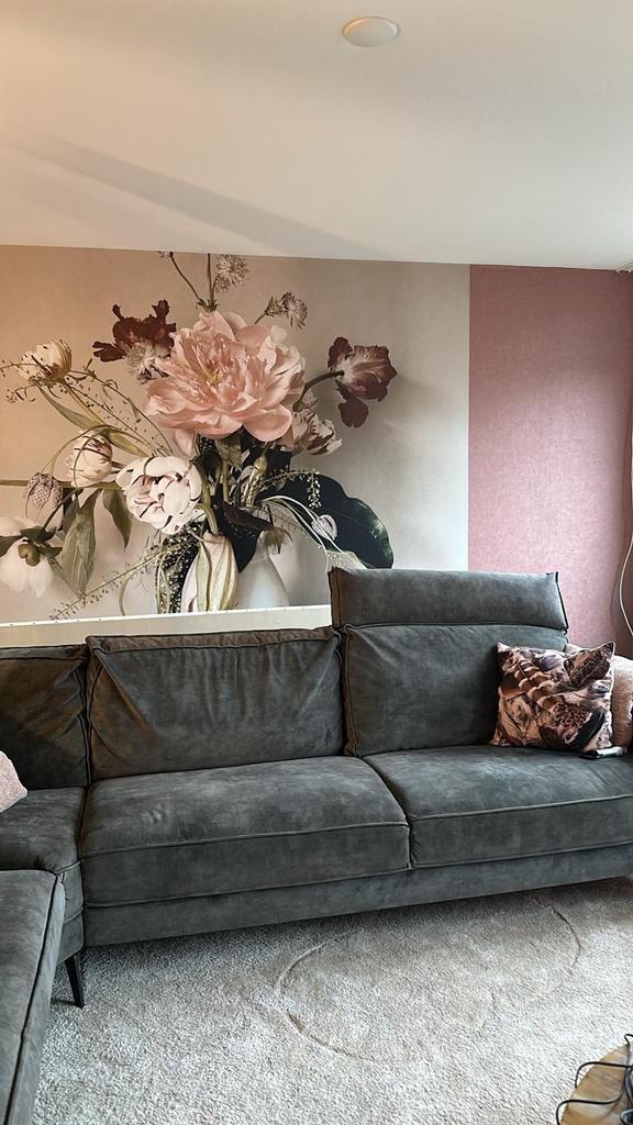 Mooie groene hoekbank, Huis en Inrichting, Banken | Bankstellen, Ophalen, 250 tot 300 cm, 100 tot 125 cm, Hoekbank