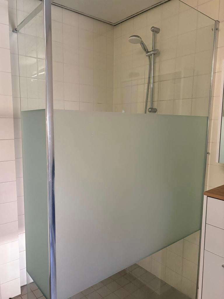 Douchewand met mat glas (120x200cm & 30x200cm), Doe-het-zelf en Verbouw, Sanitair, Ophalen, Gebruikt, Glas, Douche