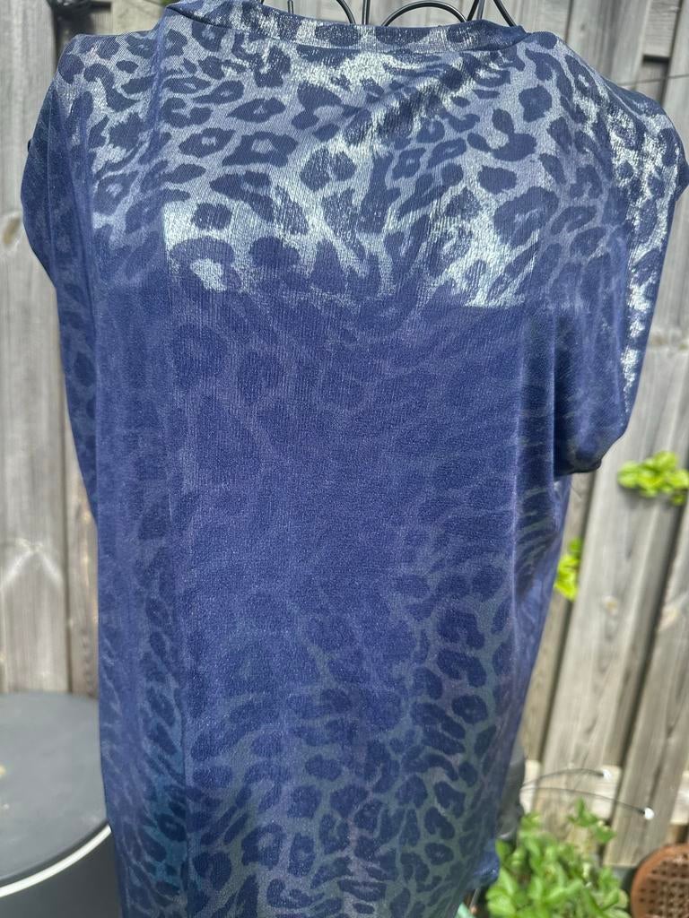 An'ge T-shirt met luipaardprint, Kleding | Dames, Blauw, Maat 46/48 (XL) of groter, Ophalen of Verzenden, Korte mouw