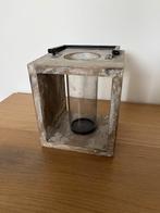 Lantaarn van hout met glas, Ophalen of Verzenden, Gebruikt, Hout, Minder dan 25 cm