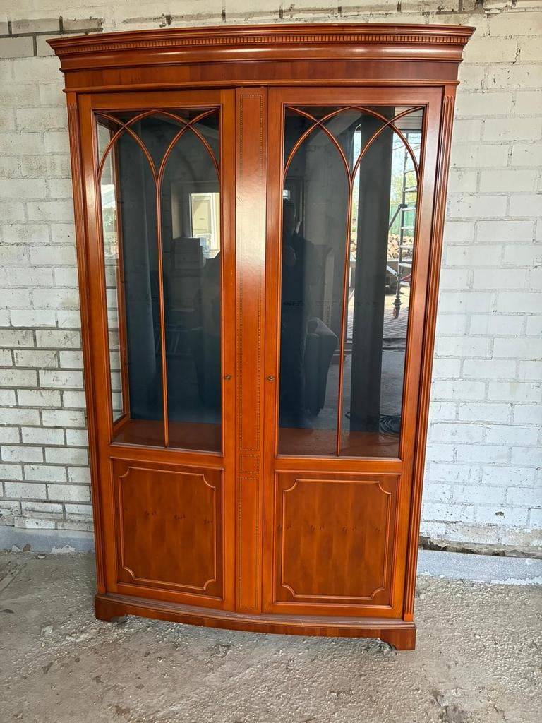 Heldense Exclusieve Taxus Vitrine Kast, Ophalen, Met deur(en), 200 cm of meer, Klassiek