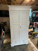 Mooie brocante stevige witte kledingkast, Ophalen, Gebruikt, 100 tot 150 cm, 150 tot 200 cm