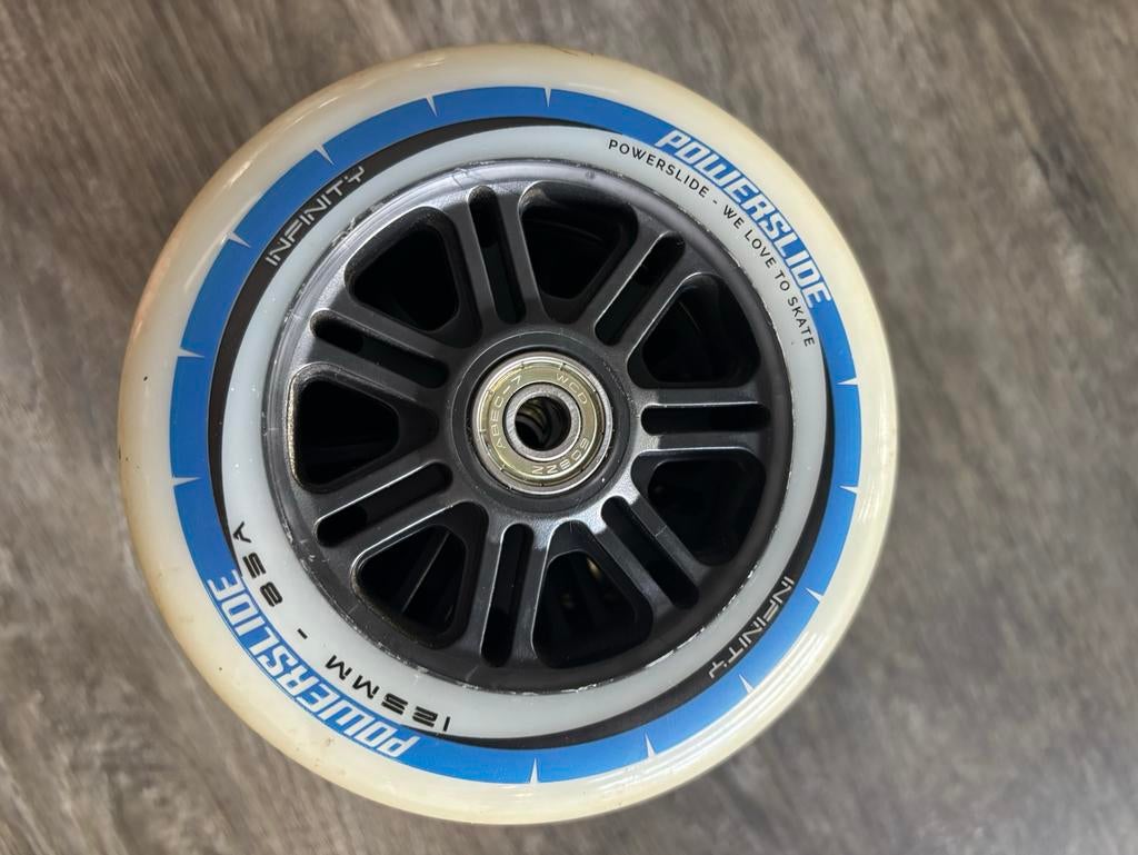 Powerslide infinity 125 mm wielen 85A (6 stuks), Ophalen of Verzenden, Zo goed als nieuw, Powerslide