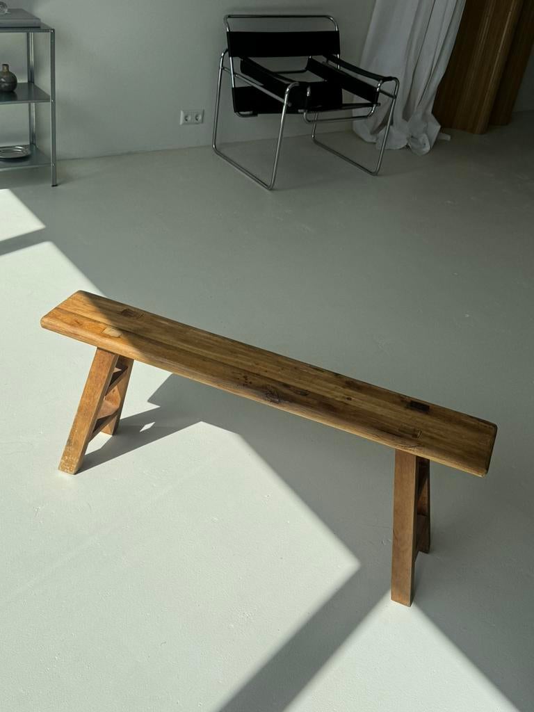 Houten bankje Bruce Leen Bakker, Ophalen, Minder dan 50 cm, 125 cm of meer, Zo goed als nieuw