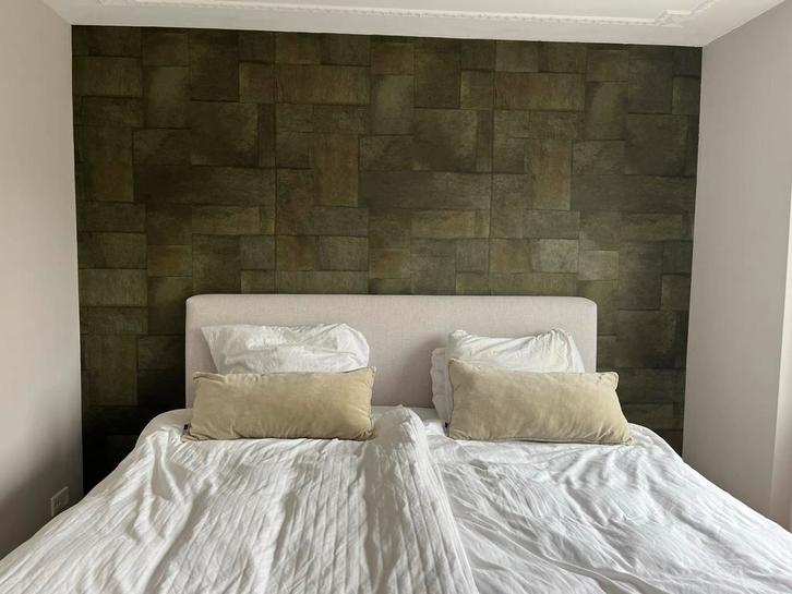 Élitis Luxe vinyl behang groen - 2 restanten, Huis en Inrichting, Stoffering | Behang, Groen, minder dan 10 m², Ophalen