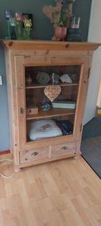 Geloogd grenen vitrine kast, Ophalen of Verzenden, 25 tot 50 cm, 50 tot 100 cm