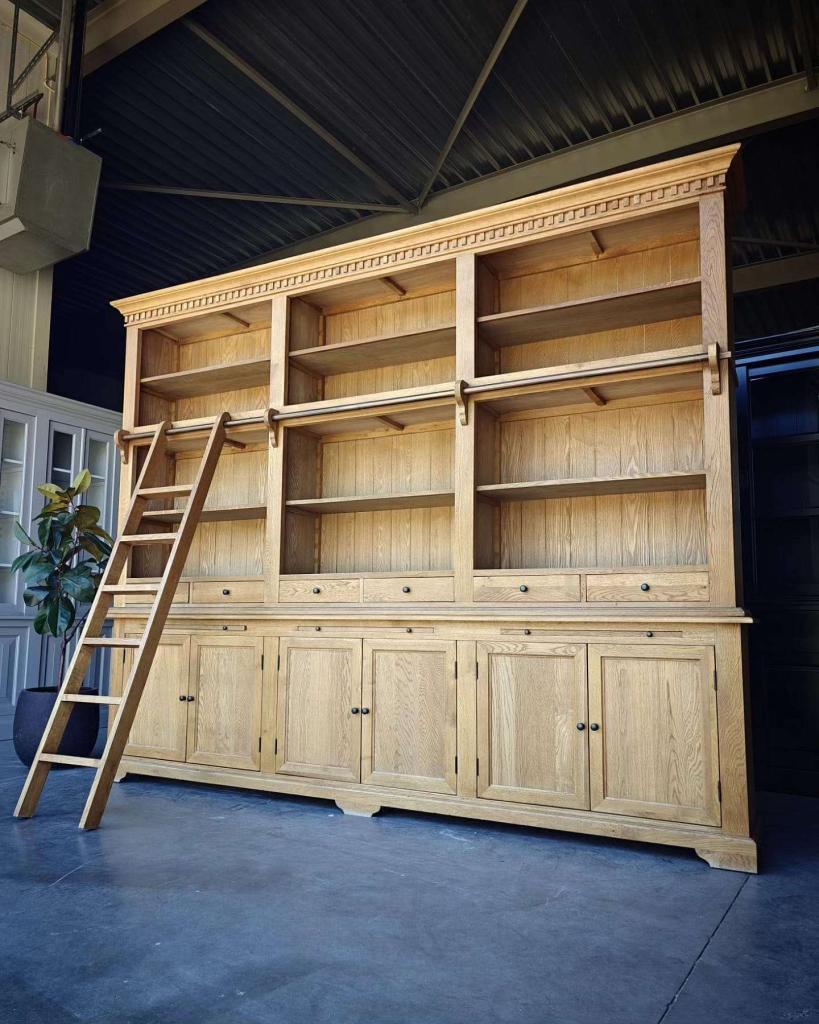Grote eikenhouten bibliotheekkast | Boekenkast 300cm #9565, Niet ingevuld, 200 cm of meer, Niet ingevuld, Ophalen of Verzenden
