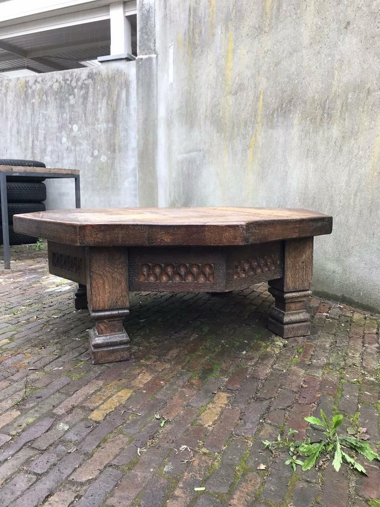 Prachtige indische houtsnijwerk sober/landelijke tafel, Ophalen