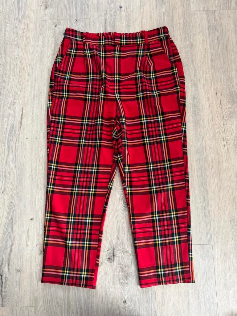 Broek rood met strepen, Verzenden, Maat 42/44 (L), Zo goed als nieuw, Lang