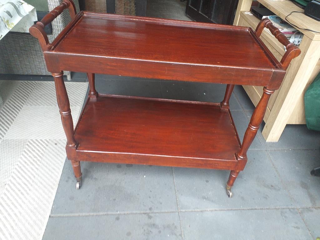 Antieke thee koffie tafel met wieltjes, Ophalen