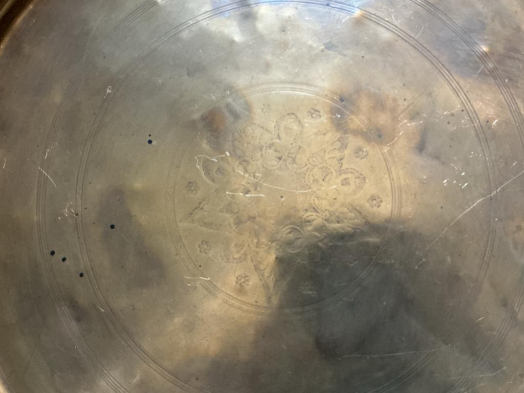 Oude Marokkaanse koperen schaal - 50 cm diameter, Ophalen