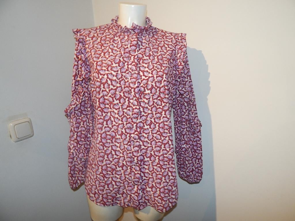 Studio Anneloes travel stof blouse drukkers print roesjes M, Maat 38/40 (M), Verzenden, Zo goed als nieuw, Overige kleuren