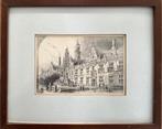 Stadhuis Leiden gravure 1837, Antiek en Kunst, Kunst | Schilderijen | Klassiek, Ophalen of Verzenden