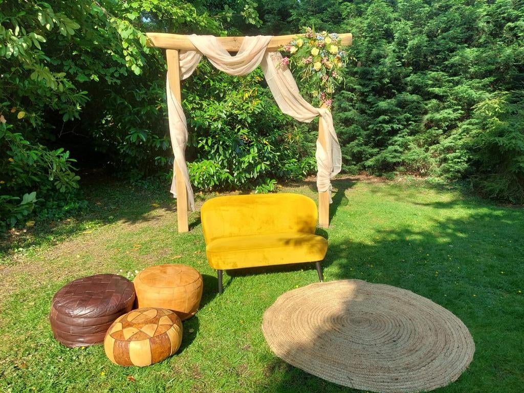 Backdrop eiken hout , trouwboog huwelijk bruiloft op locatie, Ophalen of Verzenden, Zo goed als nieuw