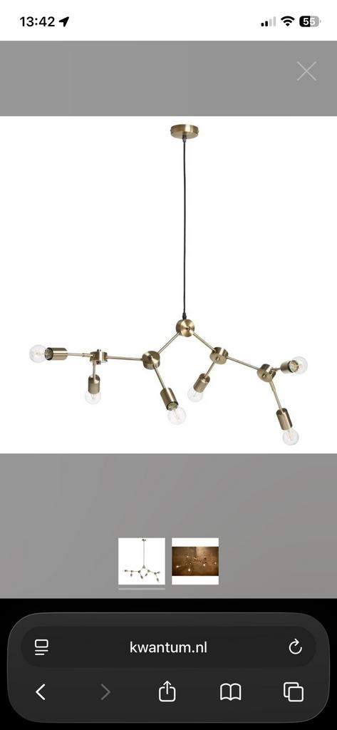 Kwantum zania hanglamp, Huis en Inrichting, Lampen | Hanglampen, Ophalen, Gebruikt, Industrieel, Metaal
