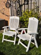 2 Hartman Prestige tuinstoelen, wit, verstelbaar, Tuin en Terras, Ophalen, Gebruikt, Kunststof, Verstelbaar