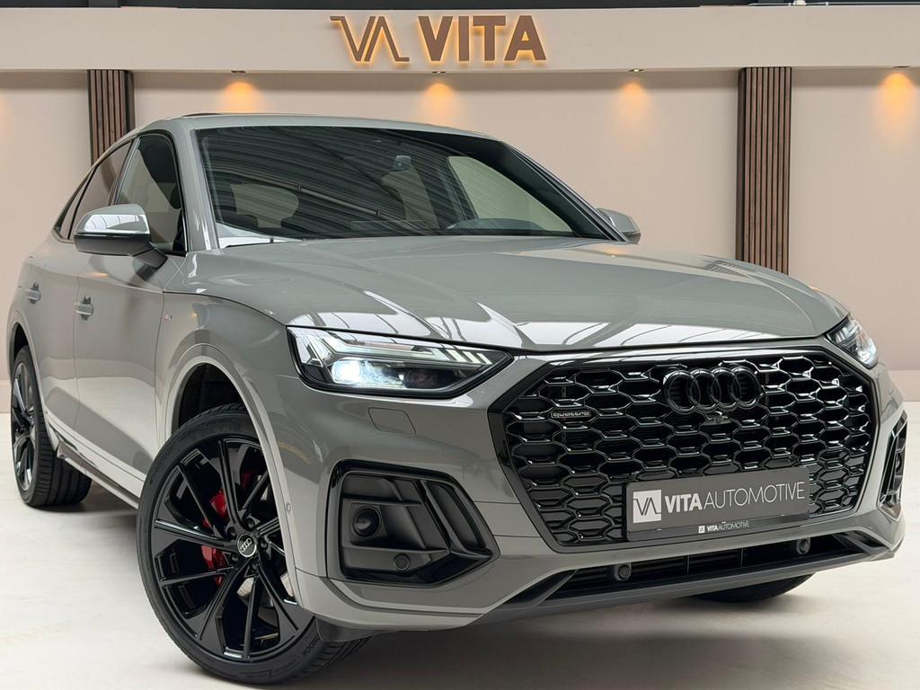 Audi Q5 Sportback 50 TFSI e S edition Competition ||Nardo Gr, Auto's, Zwart, Leder en Stof, Bedrijf, Vierwielaandrijving
