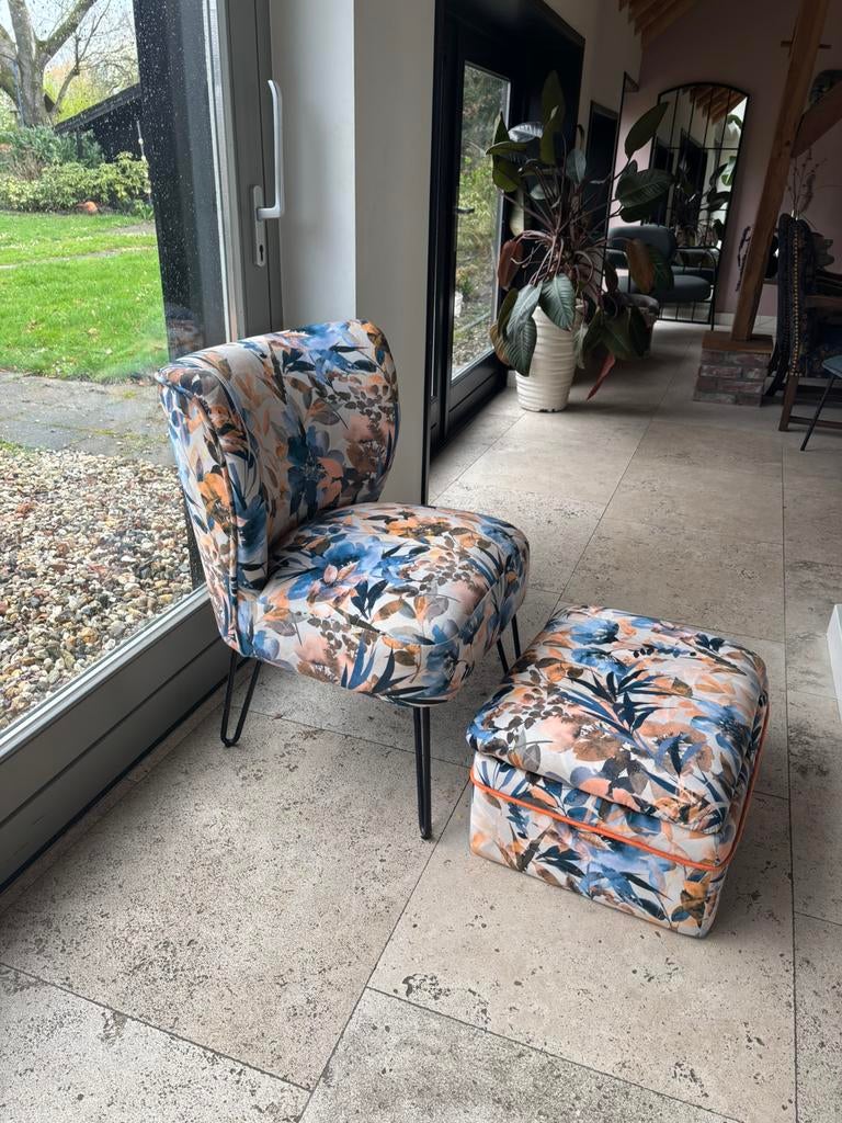 Coco maison fauteuil met voetenbankje, Huis en Inrichting, Ophalen, Zo goed als nieuw, Minder dan 75 cm, 50 tot 75 cm