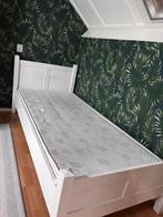 Wit eenpersoonsbed met matras - 90x200 cm, Gebruikt, 90 cm, Eenpersoons, Wit