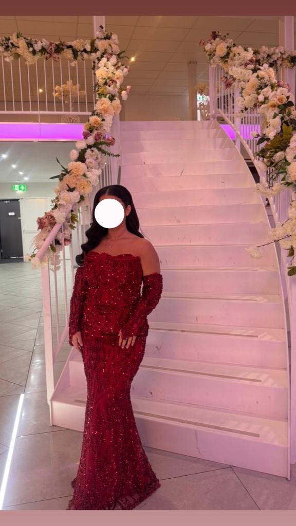 Gala jurk, Galajurk, Zo goed als nieuw, Rood, Ophalen