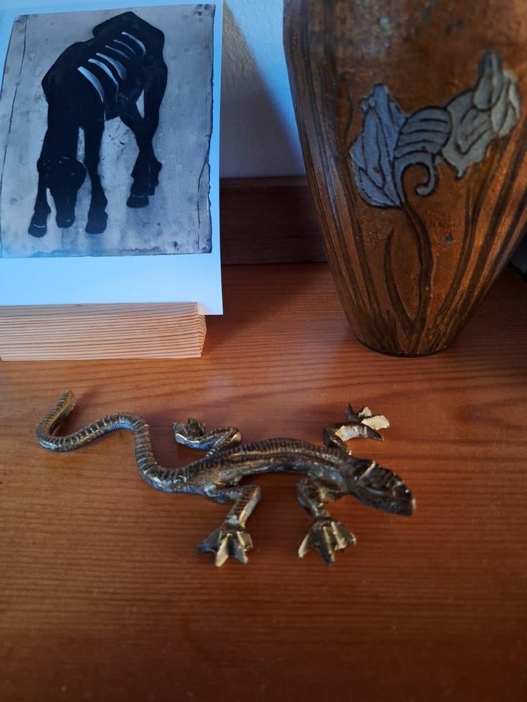 Messing vintage salamander/hagedis, Ophalen of Verzenden