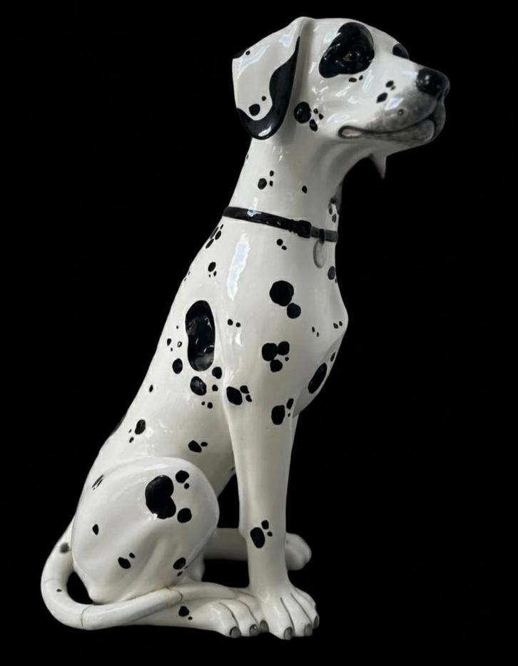 Mega Groot uniek Italiaans keramiek Dalmatiër beeld 70 cm, Verzamelen, Beelden en Beeldjes, Zo goed als nieuw, Dier, Ophalen