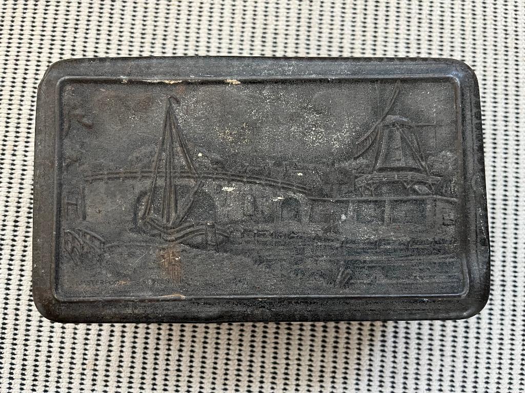 Vintage Douwe Egberts ijzeren koffieblik – Collectors Item, Ophalen, Gebruikt, Koffie, Douwe Egberts