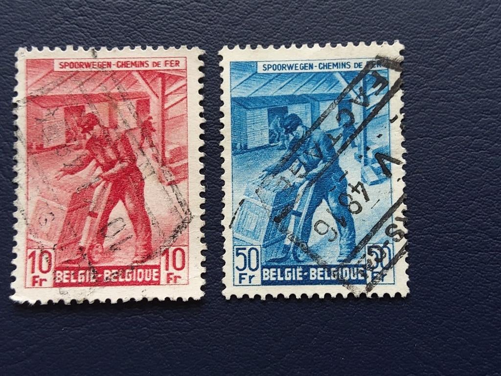 Belgische Spoorwegen zegels - 10 Fr en 50 Fr, Ophalen of Verzenden
