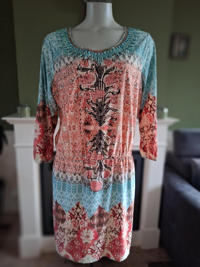 K-Design K design prachtige kralen hals jurk L, K-design, Overige kleuren, Verzenden, Maat 42/44 (L)