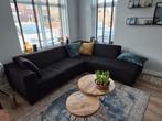Zwarte Hoekbank in Twee Delen - Comfortabel en Stijlvol, Huis en Inrichting, Banken | Complete zithoeken, Ophalen, Gebruikt, Stof