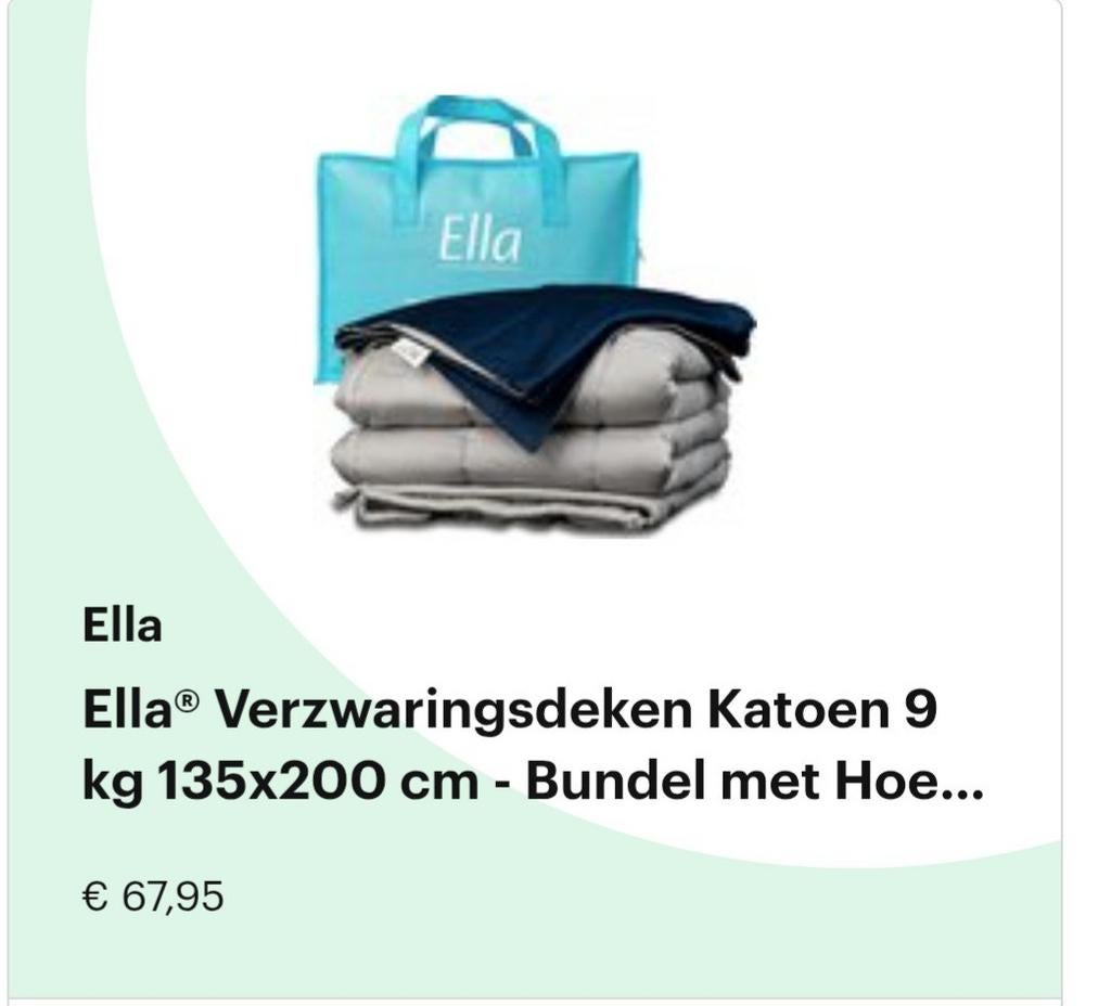 Ella verzwaringsdeken 135x200 cm, 9 kg met 2 hoezen, Ophalen
