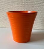 Retro vintage jaren '70 oranje bloempot, Rond, Ophalen of Verzenden, Aardewerk, Binnen