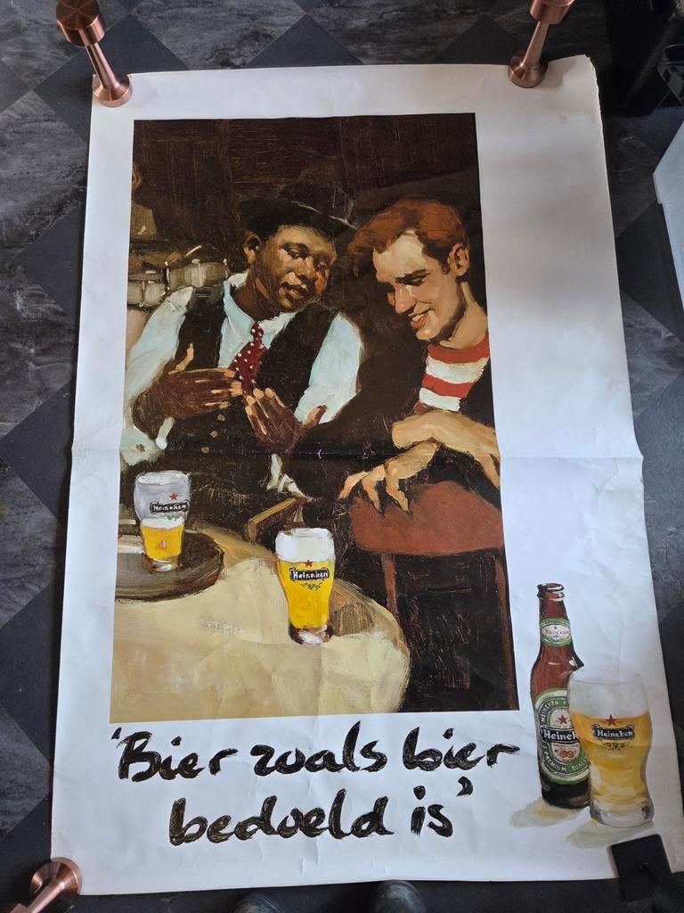 Grote Heineken poster 'Bier zoals bier bedoeld is', Verzamelen, Ophalen of Verzenden