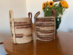Set van 2 rieten opbergmanden met handvatten., Ophalen, Mand, Rond, Zo goed als nieuw