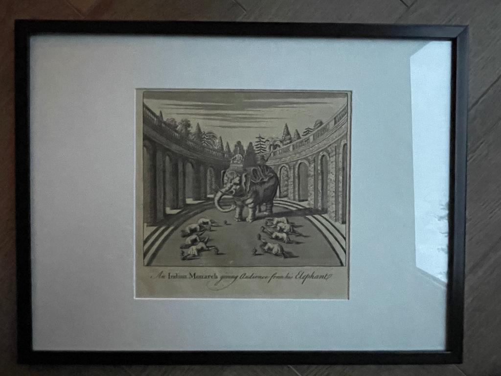 UNIEK !! 1764 De koning op een Olifant S U P E R - P0563b2, Antiek en Kunst, Kunst | Etsen en Gravures, Ophalen of Verzenden, Ets