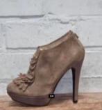 Just Cavalli - Mooie leren enkellaarsjes maat 38 - ZGAN, Bruin, Lage of Enkellaarzen, Ophalen of Verzenden, Zo goed als nieuw