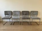 4 stuks grijze Zuiver Ridge rib stoelen met ribstof, Huis en Inrichting, Ophalen, Gebruikt, Vier, Stof