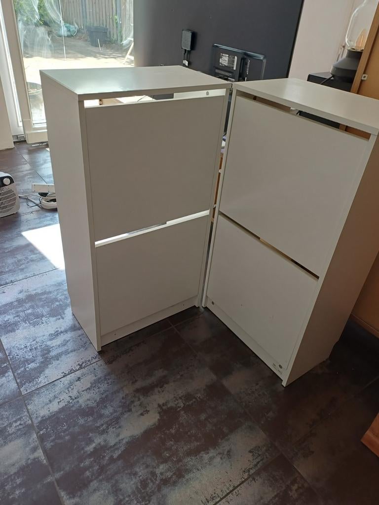 2x IKEA Bissa schoenenkast wit, Ophalen of Verzenden