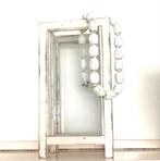 Stoere tafelvitrine wit geverfd hout & glas, Minder dan 50 cm, Gebruikt, Ophalen of Verzenden, Minder dan 25 cm