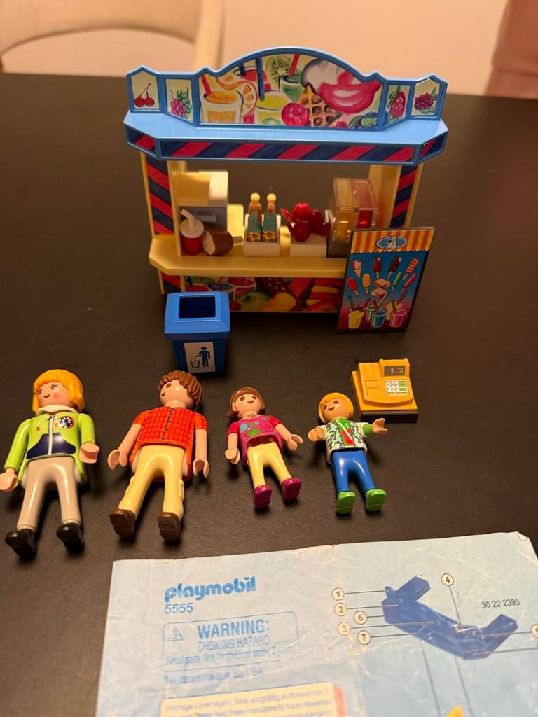 Playmobil 5555 IJssalon/Frisdrankkraam met poppetjes, Ophalen of Verzenden, Gebruikt, Complete set
