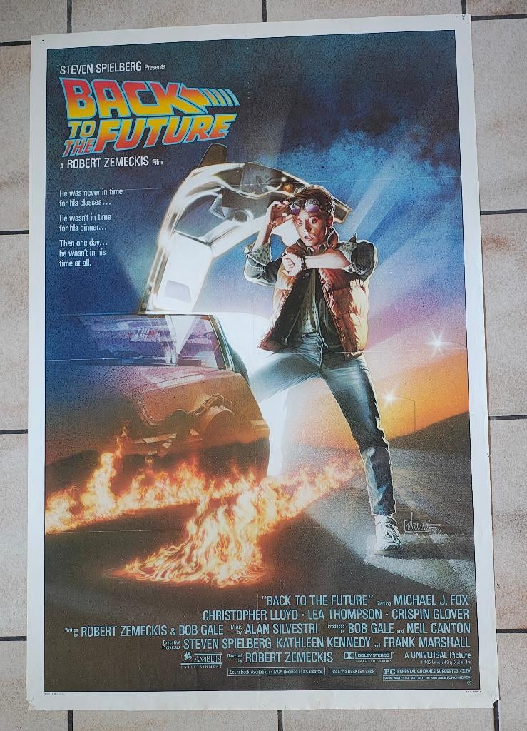 Back to the Future - originele US filmposter, Ophalen, Gebruikt, A1 t/m A3, Film en Tv
