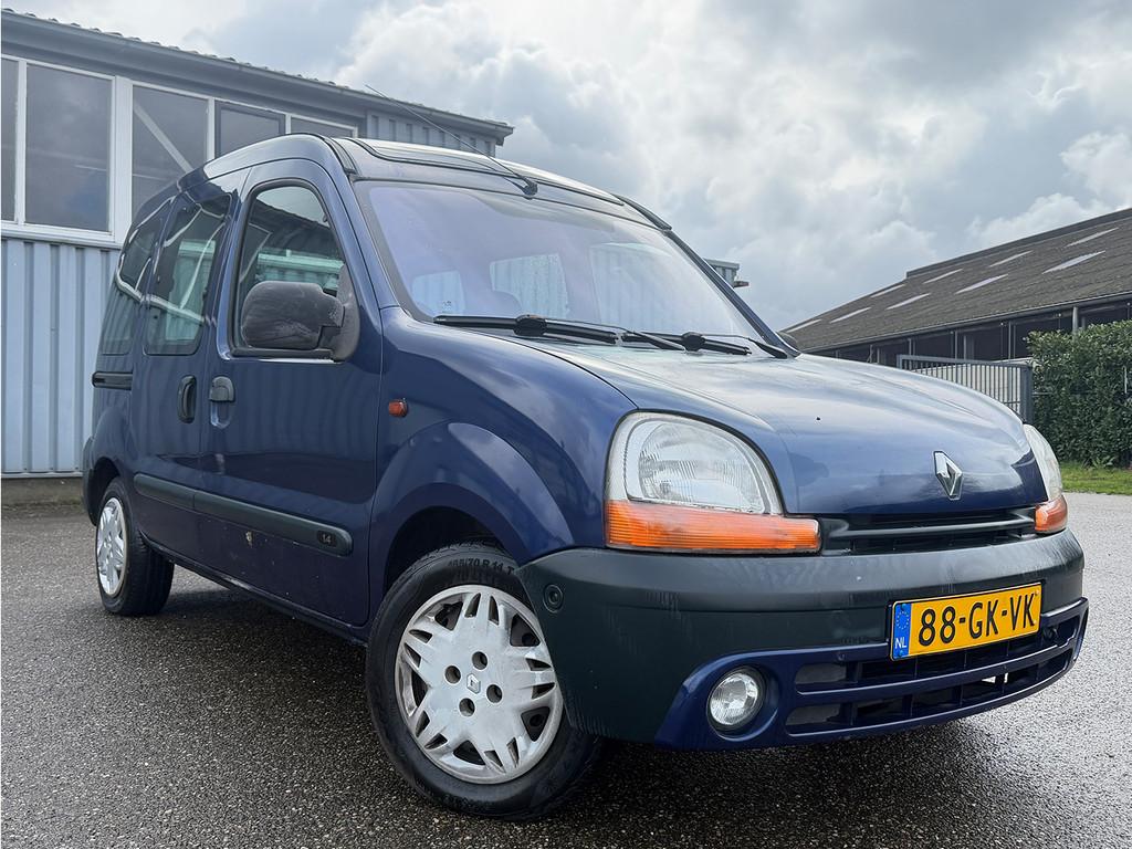 Renault Kangoo 1.4 ROLSTOEL BUS | LPG/BENZINE | KNIKSYSTEEM, Auto's, 1141 kg, Stof, Gebruikt, Zwart