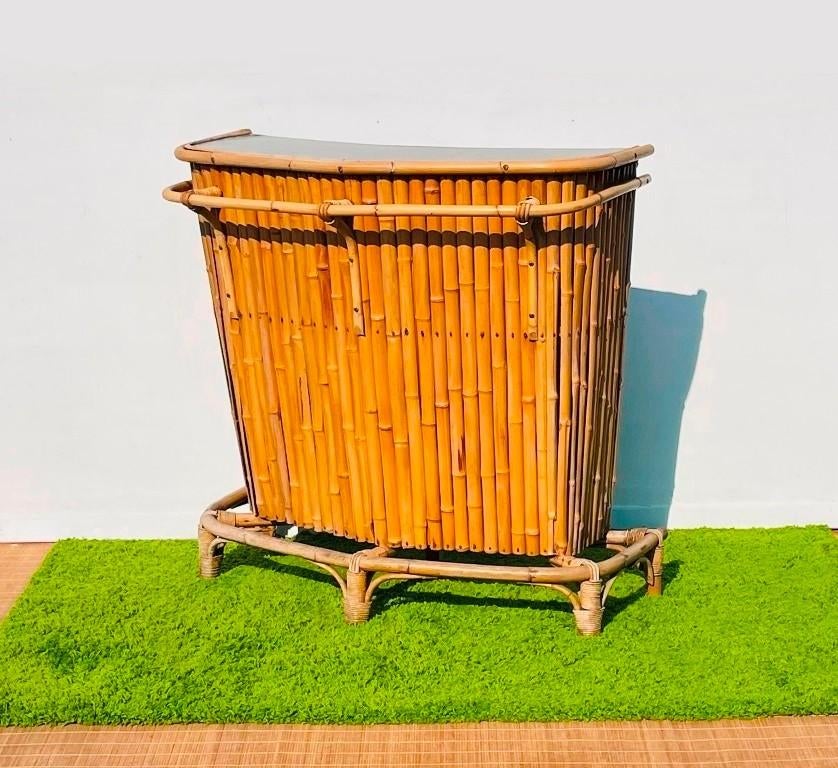 Bamboe ' Tiki ' bar ~ Vintage 50s ~ Balie, Ophalen of Verzenden, Gebruikt