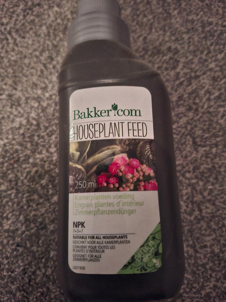 Bakker plant food plantenvoeding 250 ml NPK 7+3+7, Ophalen of Verzenden, Nieuw